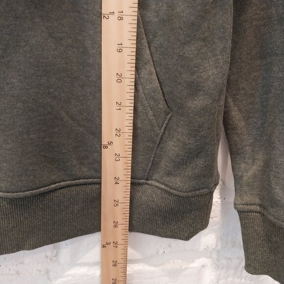 VOLCOM Hoodie Sweatshirt Mens Small Olive Green Logo Pullover Front Pocket Casua - Picture 7 of 10